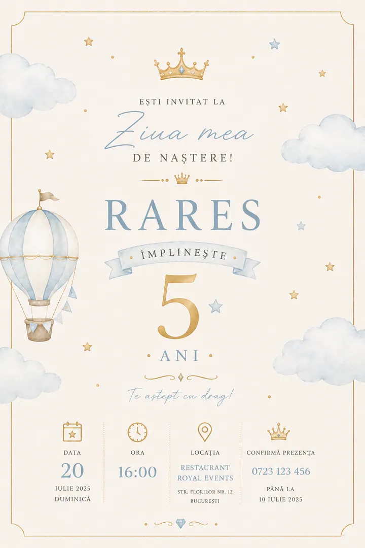 Invitație digitală Little Prince — Aniversări