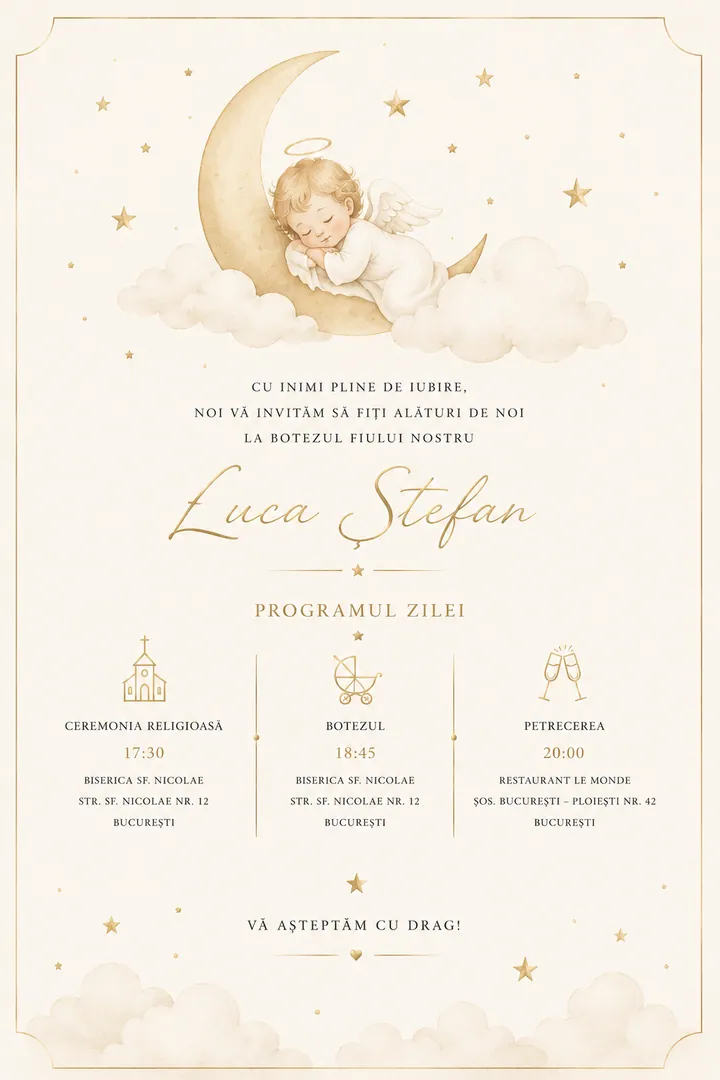 Invitație digitală Heavenly Baby
