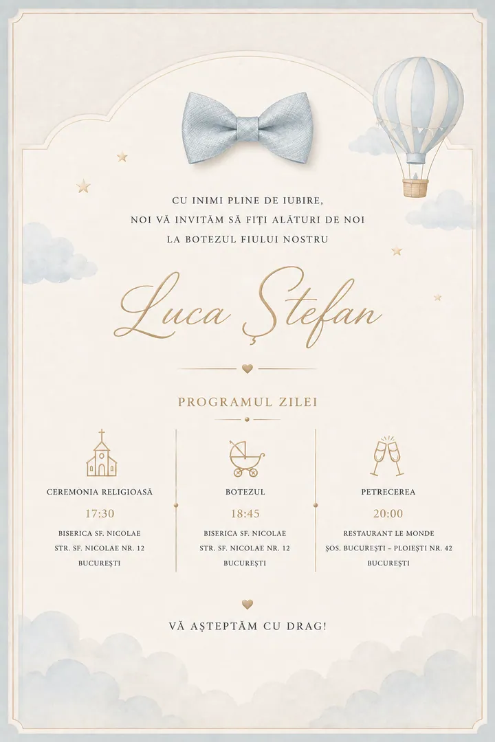 Invitație digitală Little Gentleman