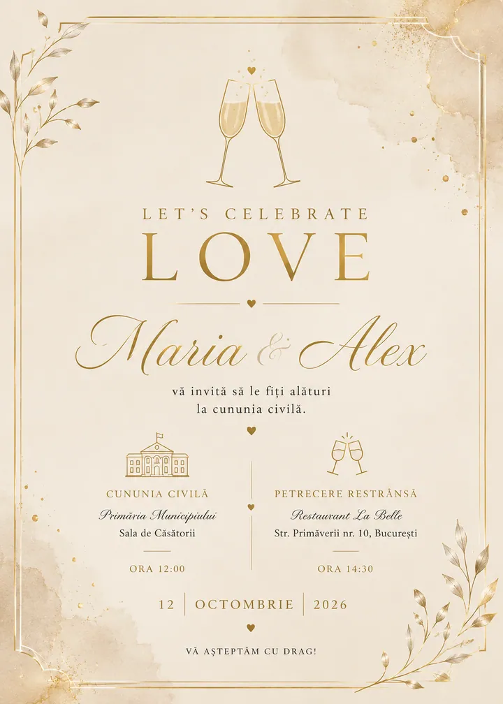 Invitație digitală Champagne Celebration