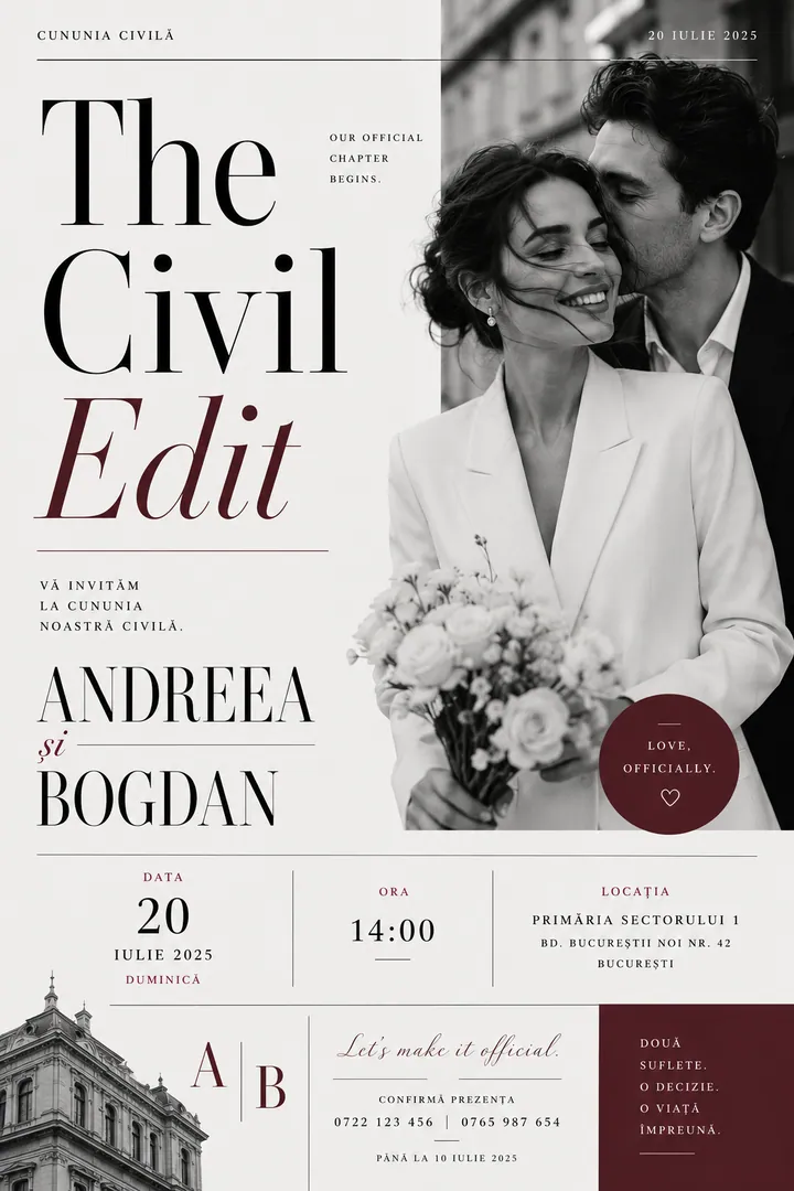 Invitație digitală The Civil Edit
