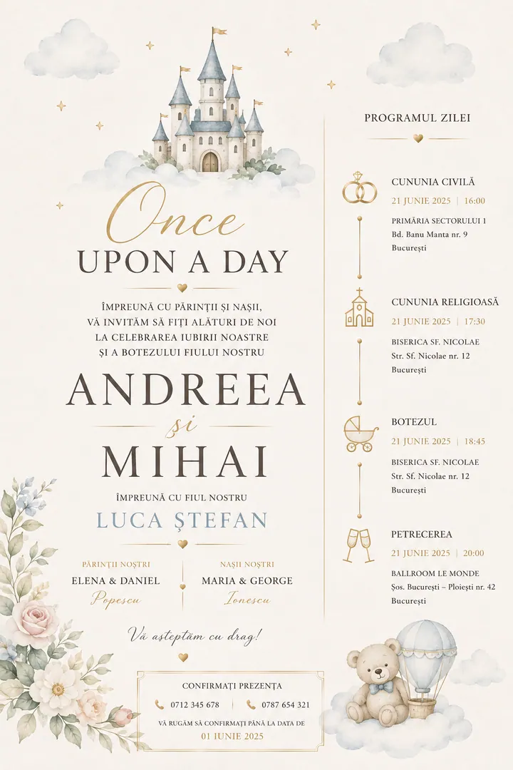 Invitație digitală Once Upon a Day