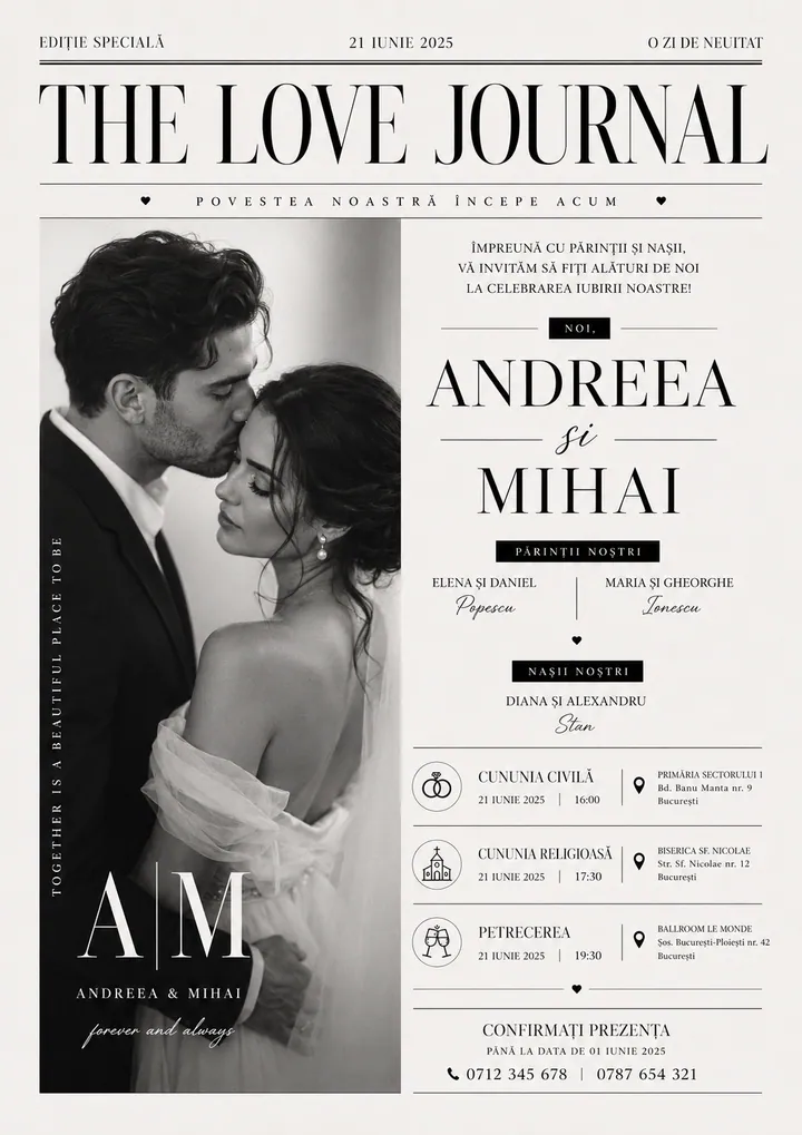 Invitație digitală The Love Journal — Nuntă