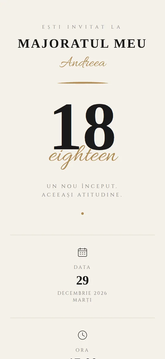 Invitație Eighteen