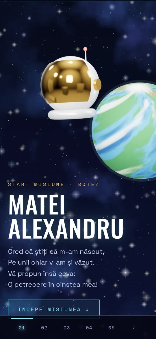 Invitație online Little Astronaut