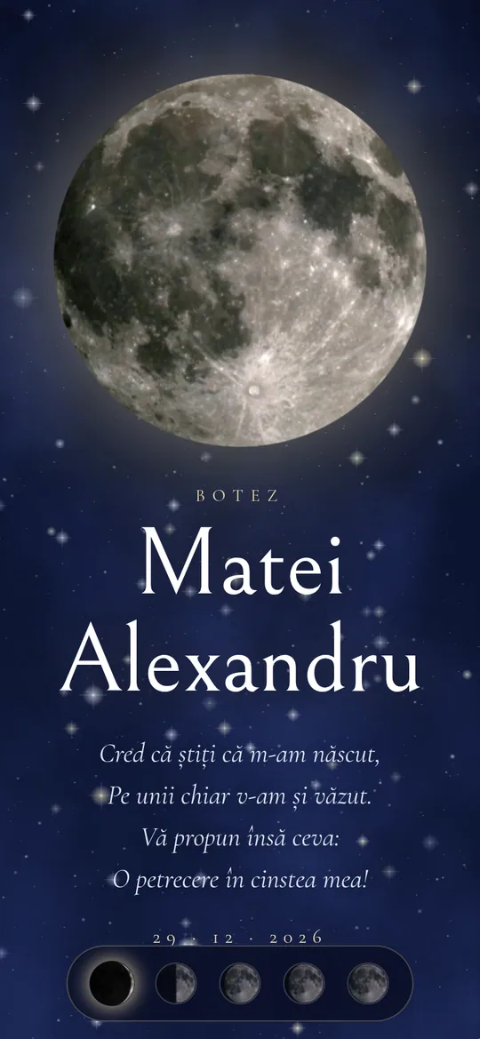 Invitație online Moon Baby