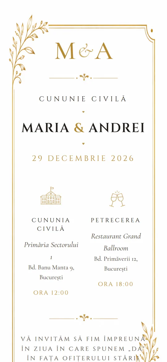 Invitație Civil Classic
