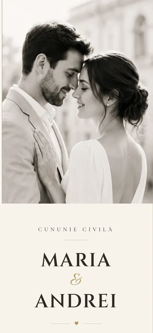 Model de invitație Cununie Civilă — Editorial Love