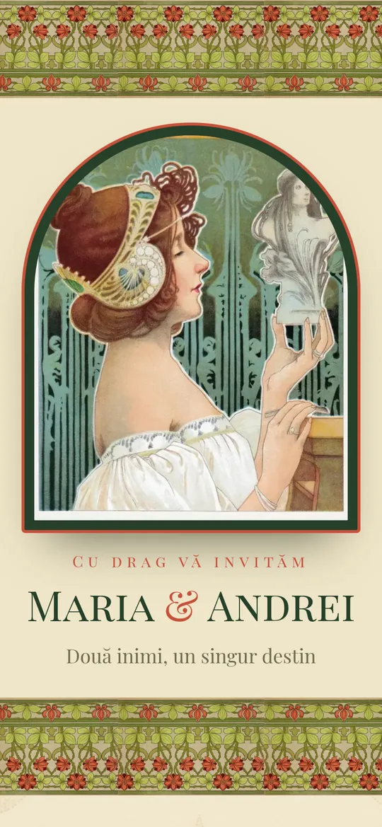 Invitație online Art Nouveau