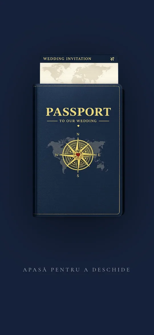 Invitație de nuntă Boarding Pass