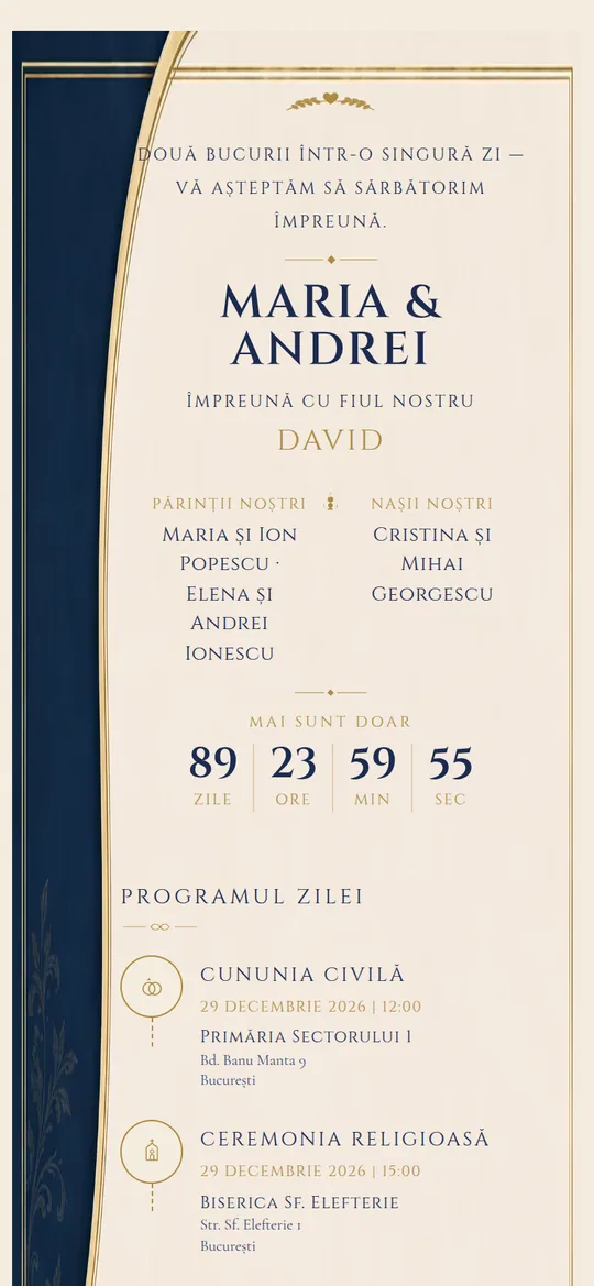 Invitație online Bleumarin Regal