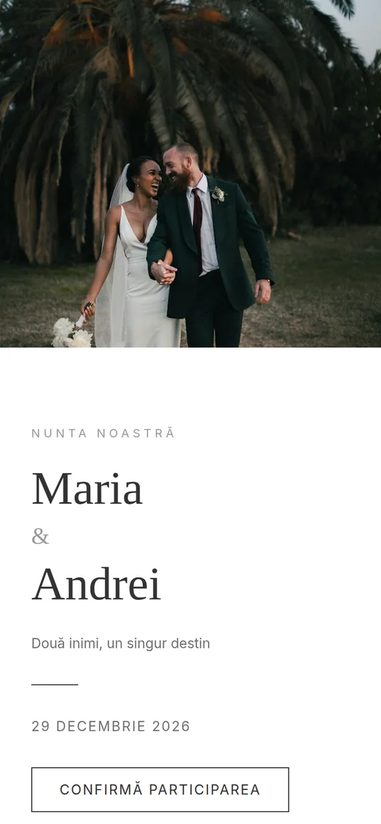 Invitație online Minimal White