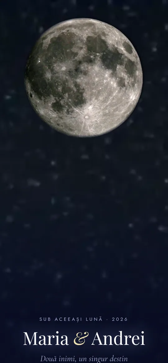 Invitație de nuntă Moon & Stars