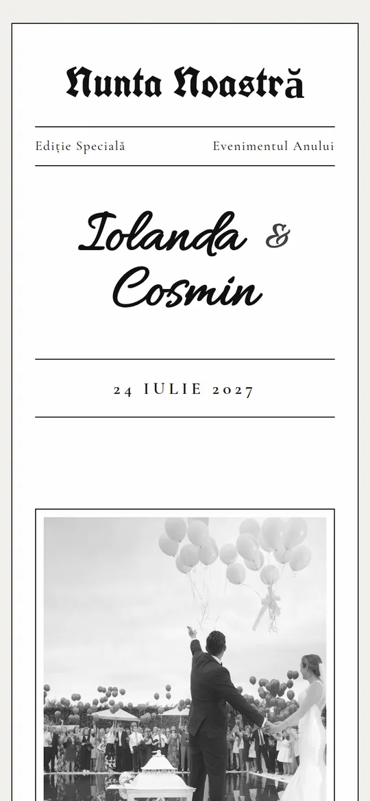 Invitație online The Wedding Gazette