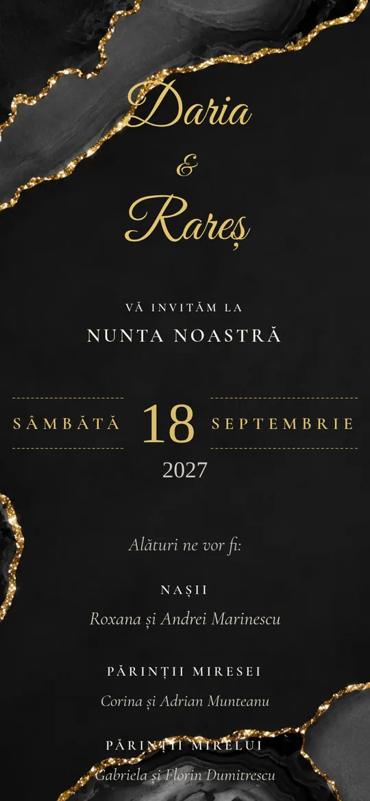 Invitație online Golden Onyx