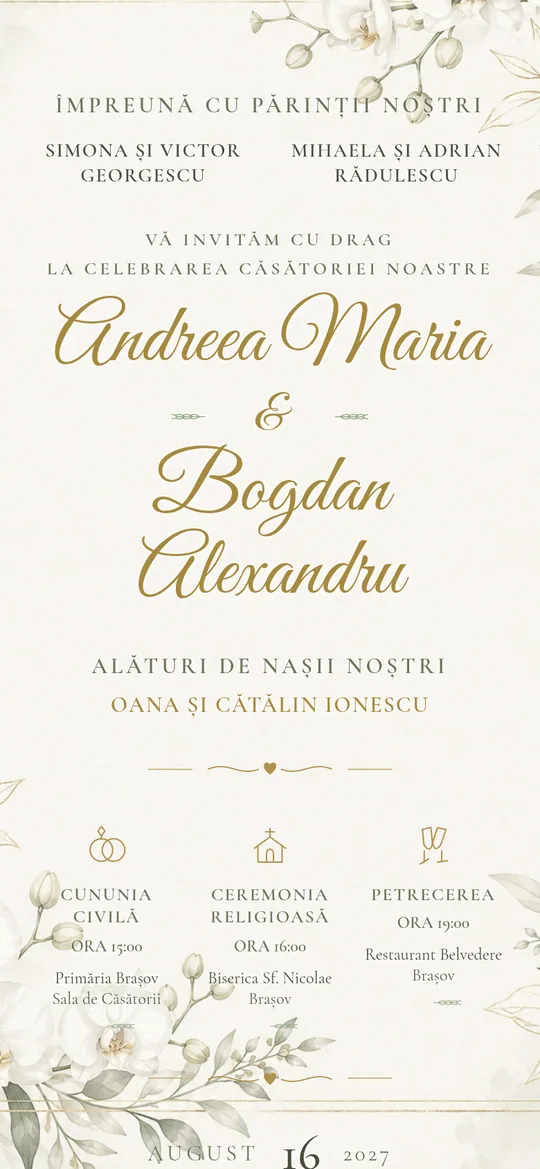 Invitație online Golden Orchid