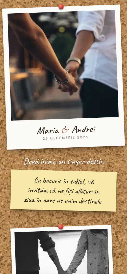 Invitație de nuntă Polaroid Story