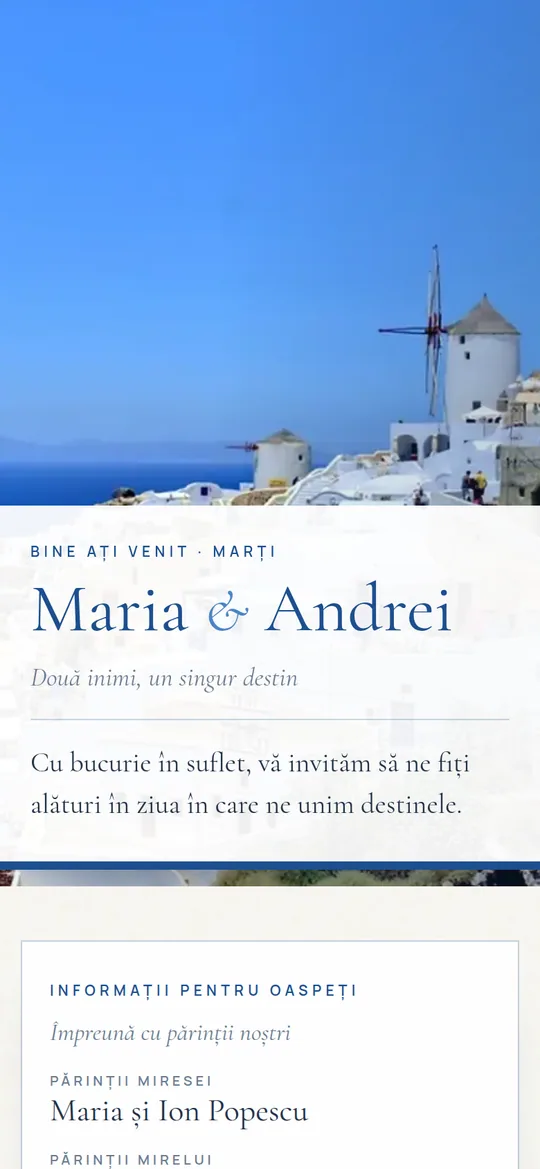 Invitație online Santorini