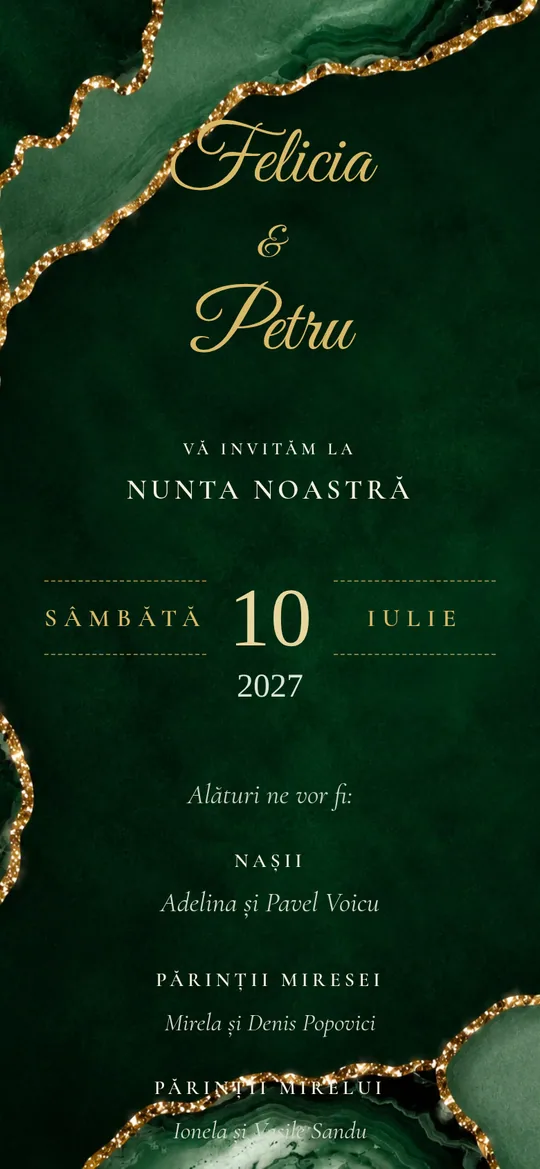 Invitație online Emerald Luxe