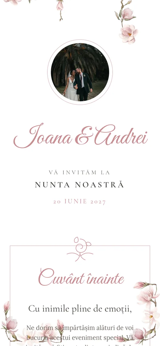 Invitație online Blush Magnolia