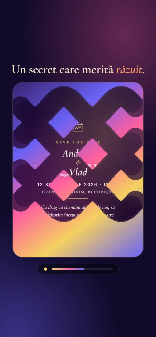Preview invitație Card Răzuibil